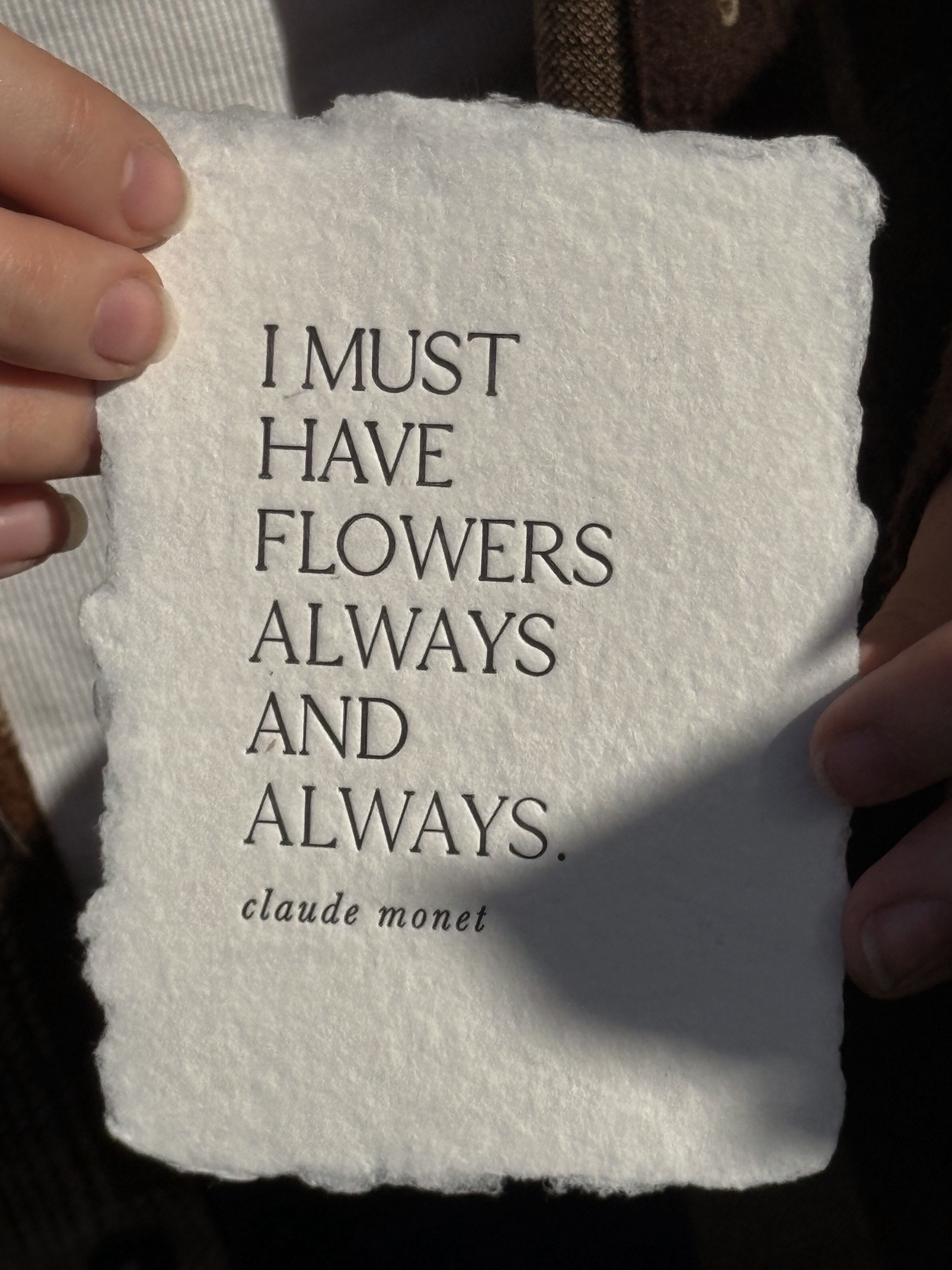 I must have flowers note card