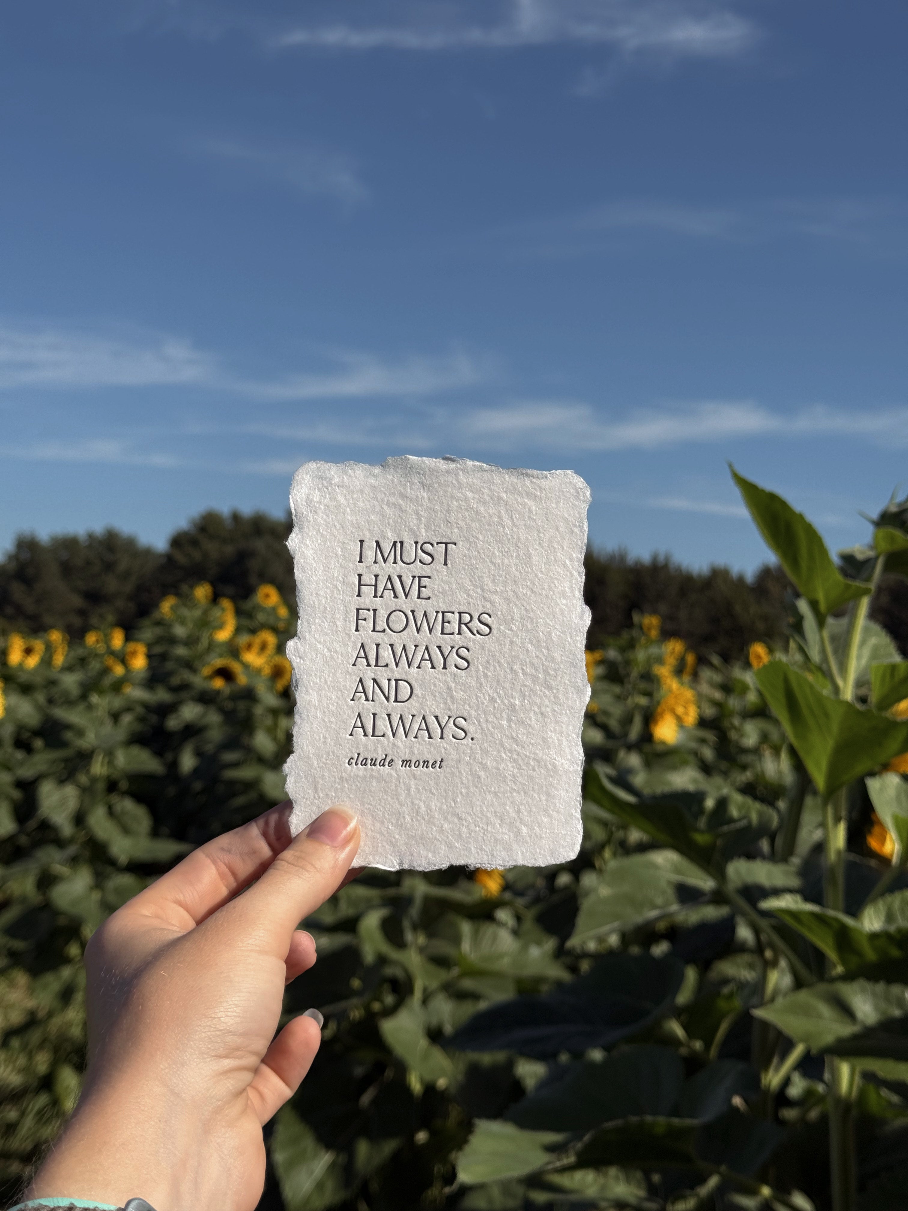 I must have flowers note card