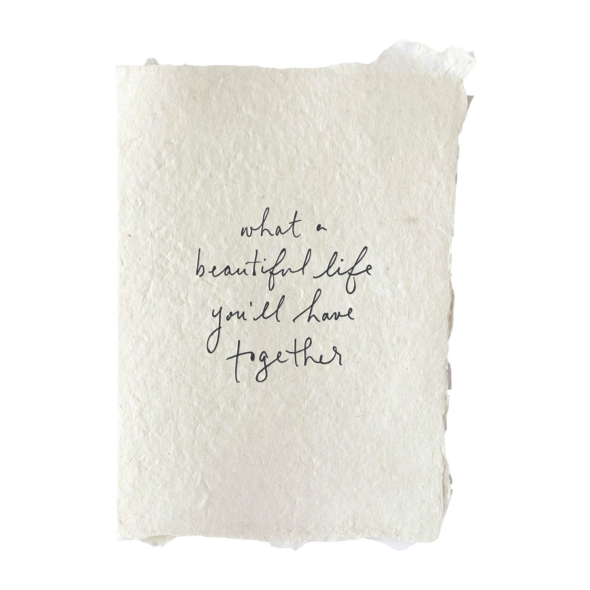 What a beautiful life together card
