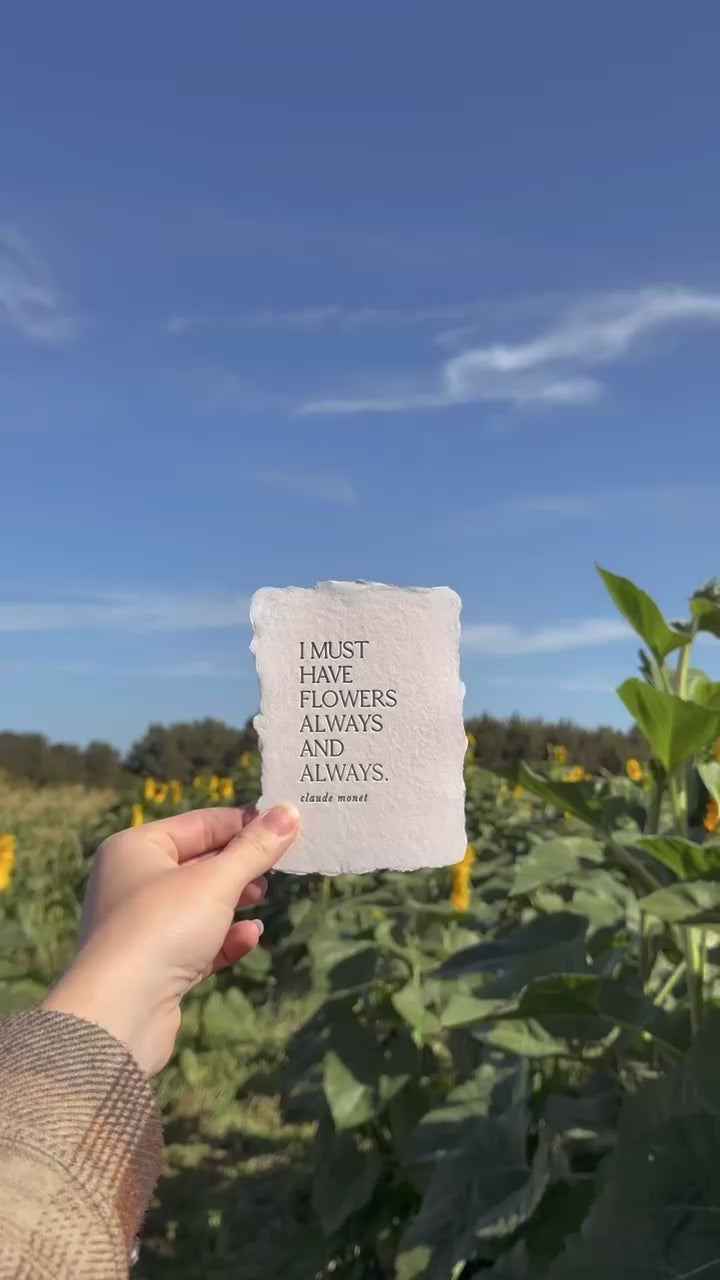 I must have flowers note card